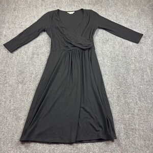BODEN Women’s Black 3/4 Sleev V-Neck Dress size: 4R